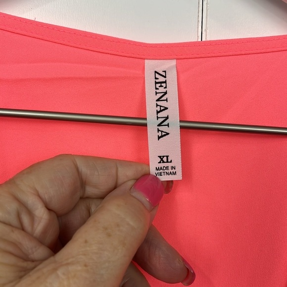 Zenana Womens Babydoll Dress XL Pink Pullover Short Sleeves 100% Poly Fun New - Picture 2 of 10